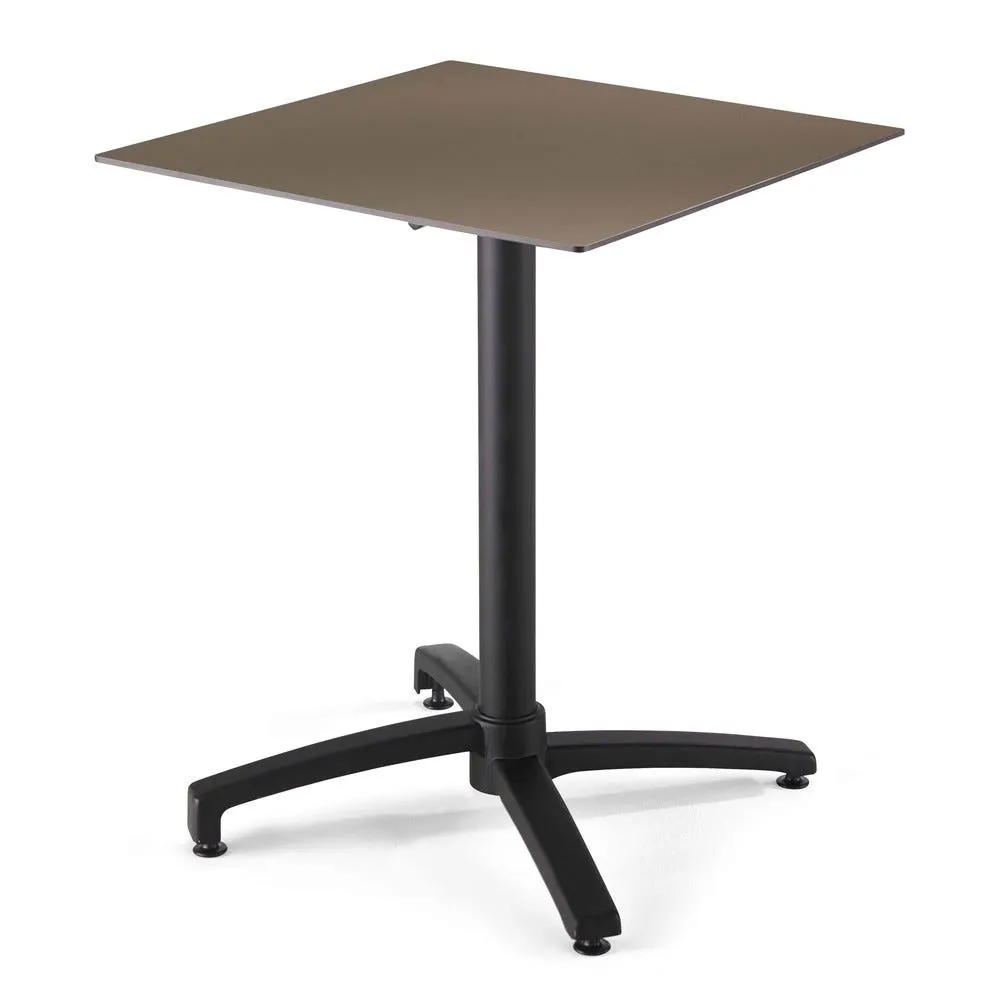Ensemble table 60cm taupe et 2 fauteuils en métal taupe oviala