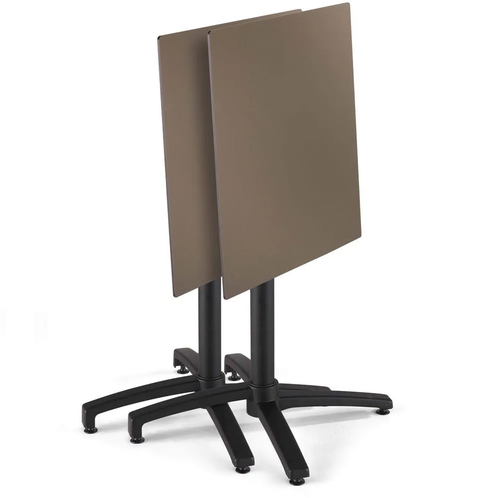 Ensemble table 60cm taupe et 2 fauteuils en métal taupe oviala