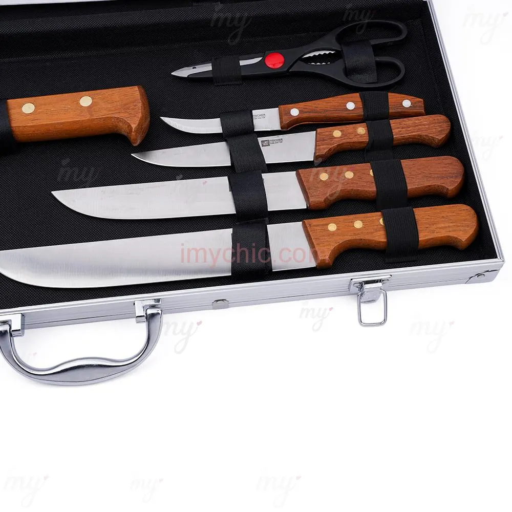 Mallette À Couteaux De Boucher Acier Inoxydable 09Pcs Fischer LB